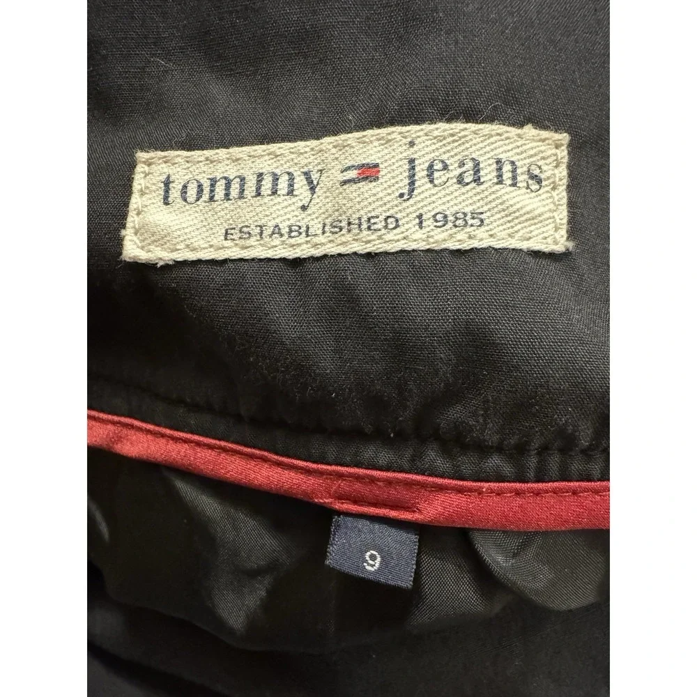 Vintage Tommy Jeans Herringbone Mini Skirt Gray Wool Blend Y2K Size 9‎